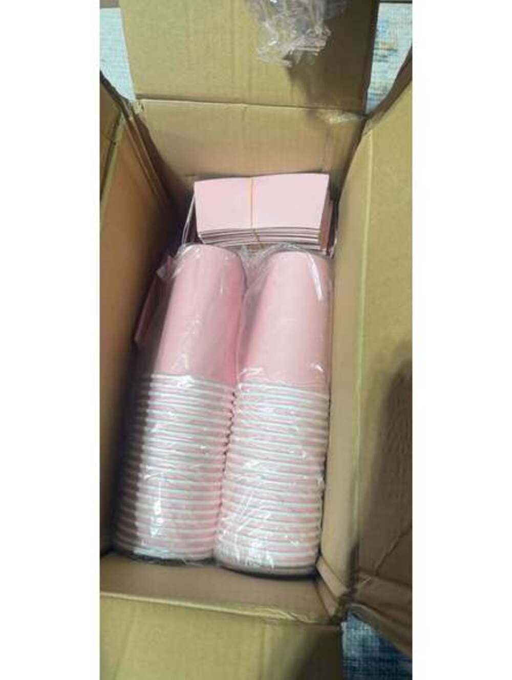 Pink Paper Cups and Paper Plates/Napkins
